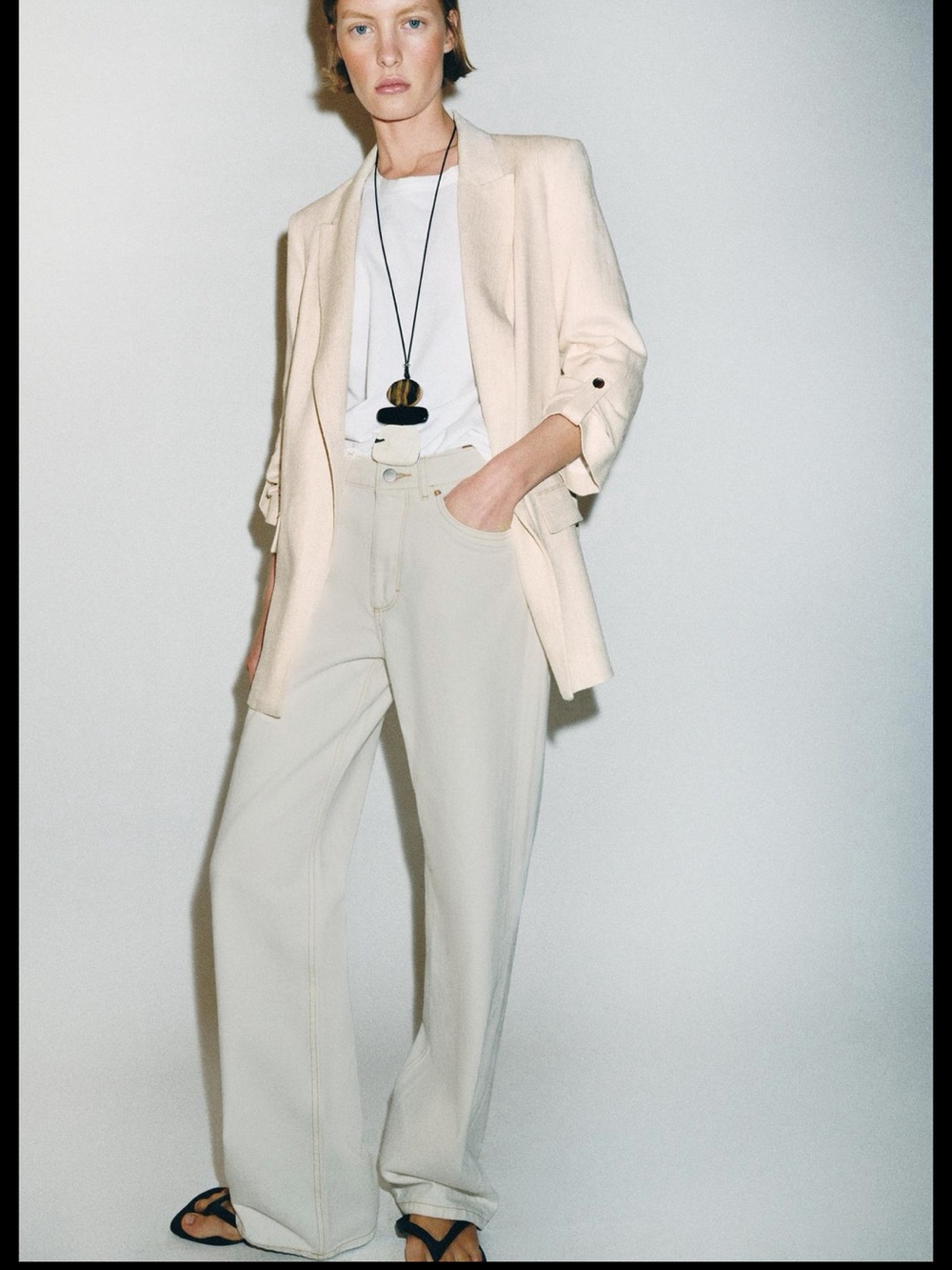 Zara line blend blazer